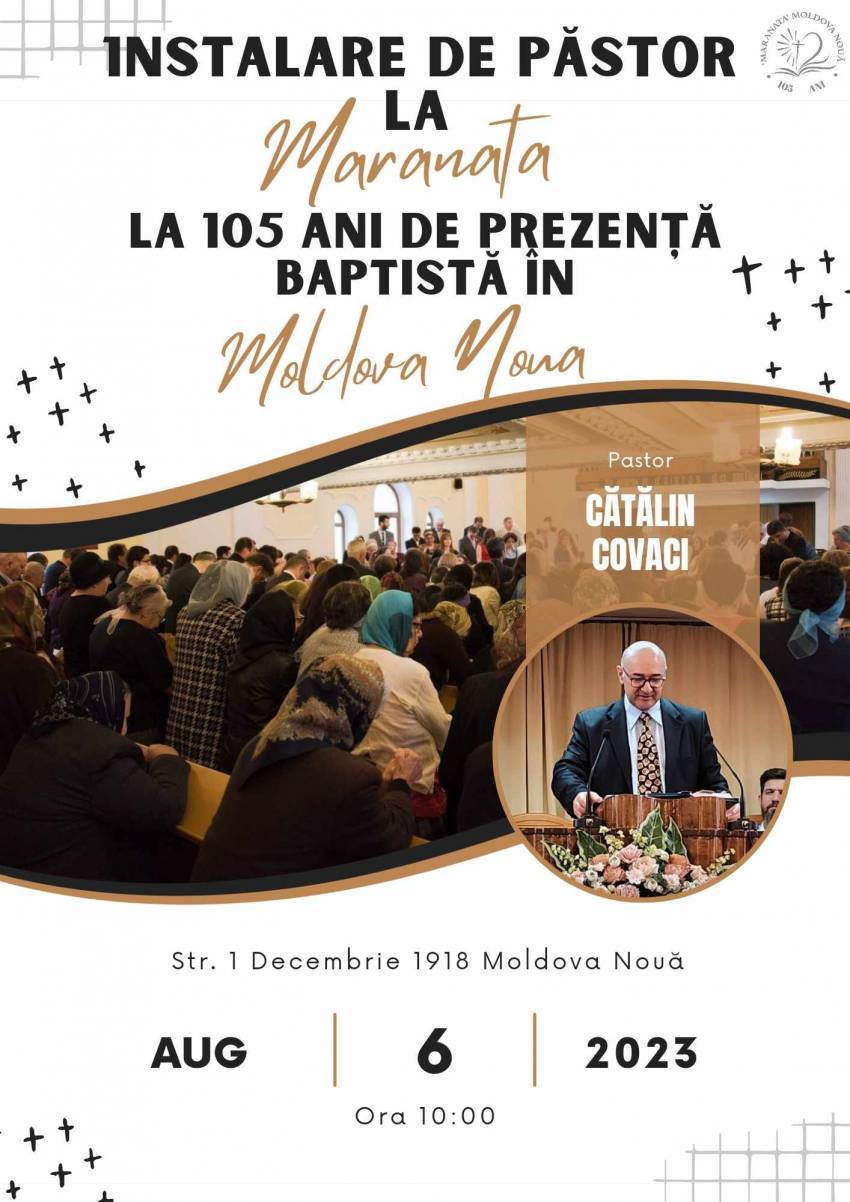 Instalare de pastor la Biserica Maranata Moldova Noua