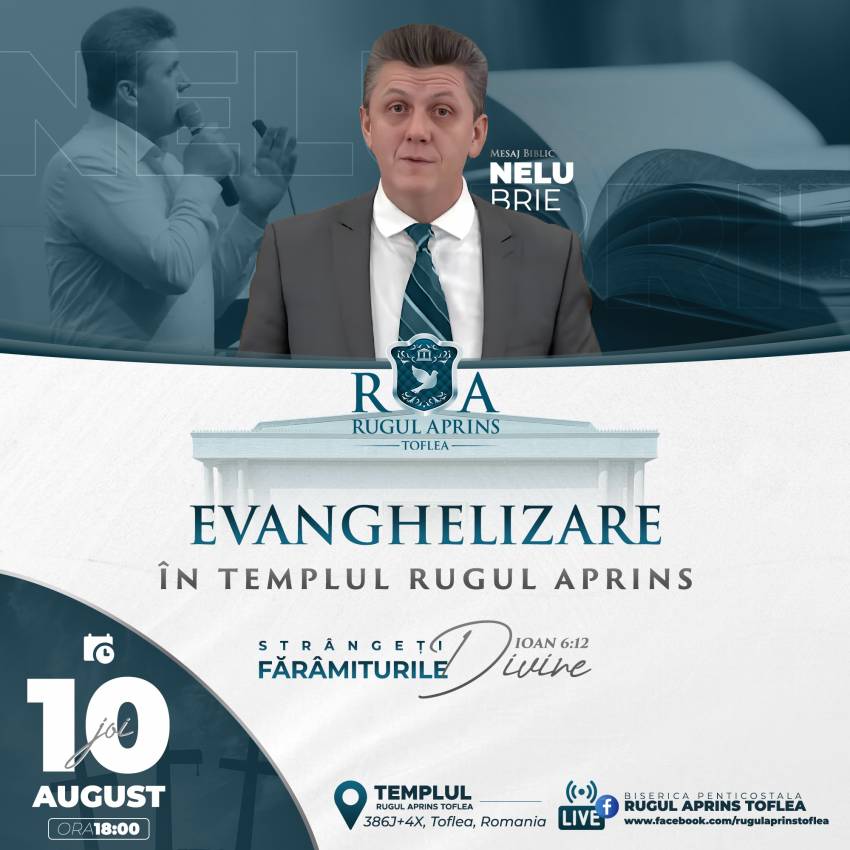 Evanghelizare cu Nelu Brie în Templul Rugul Aprins Toflea