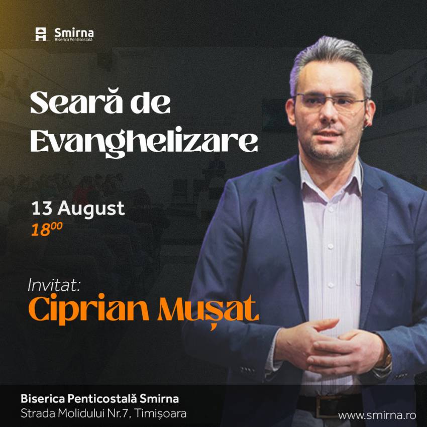Ciprian Mușat la Biserica Smirna Timișoara