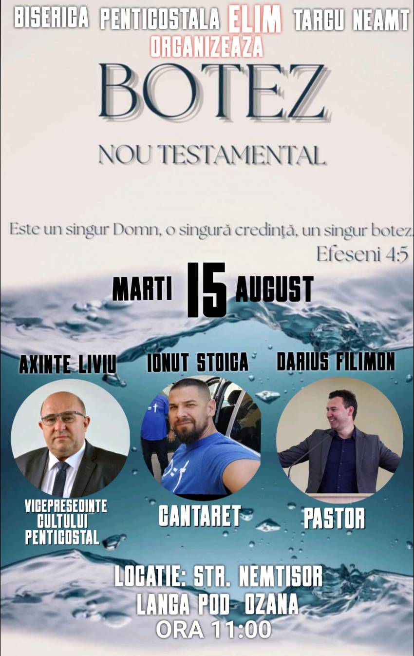 Botez la Biserica Elim Târgu Neamț