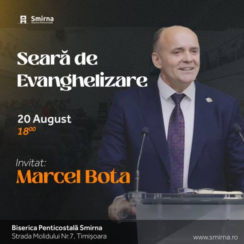 Marcel Bota la Biserica Smirna Timișoara