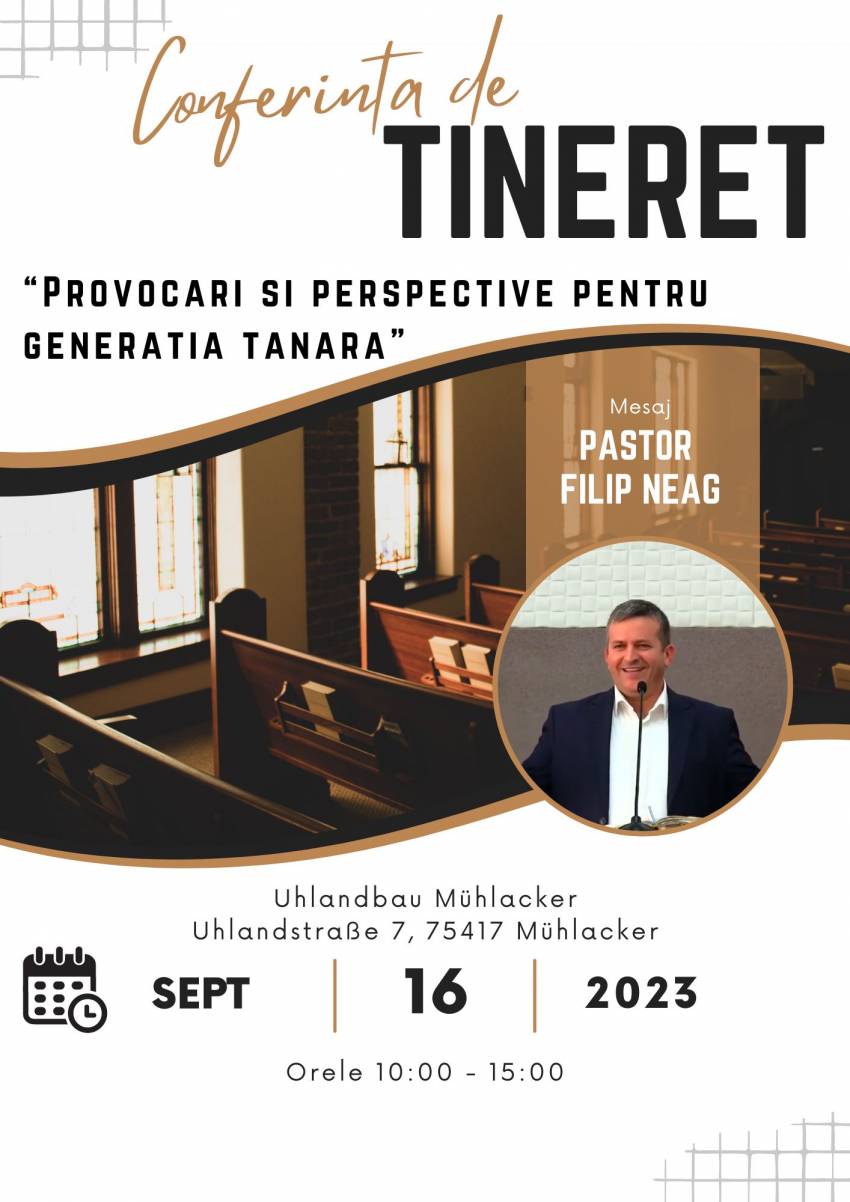 Conferință de tineret cu Filip Neag la Biserica Ekklesia Mühlacker