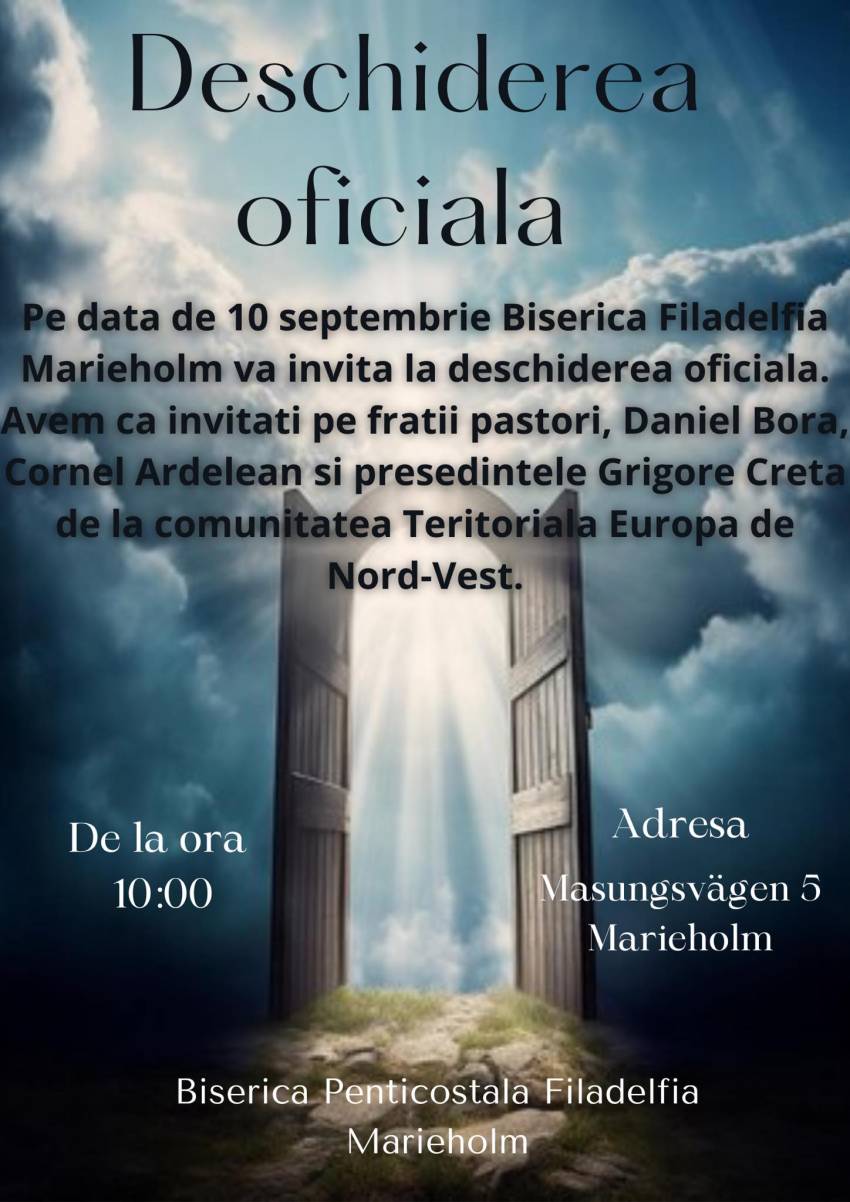 Deschiderea oficială a Bisericii Filadelfia Marieholm
