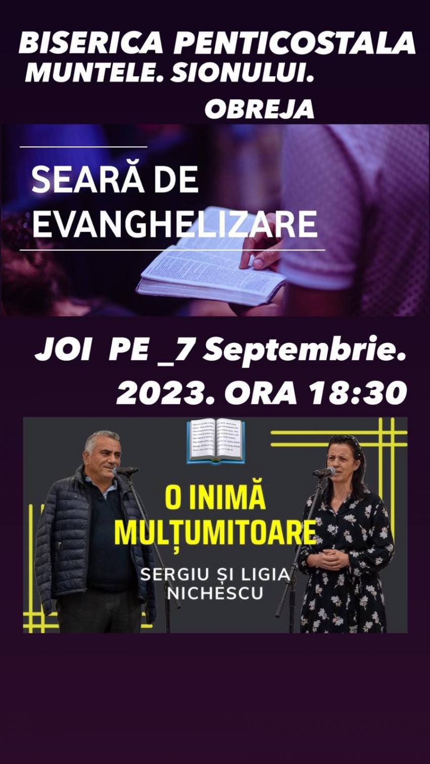 Sergiu & Ligia Nichescu la Biserica Muntele Sionului Obreja