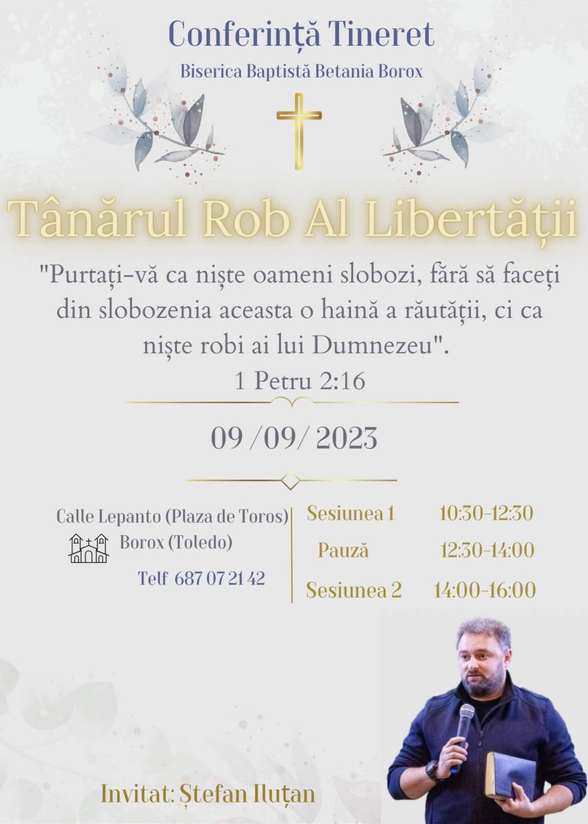 Conferință de tineret cu Ștefan Iluțan la Biserica Betania Borox