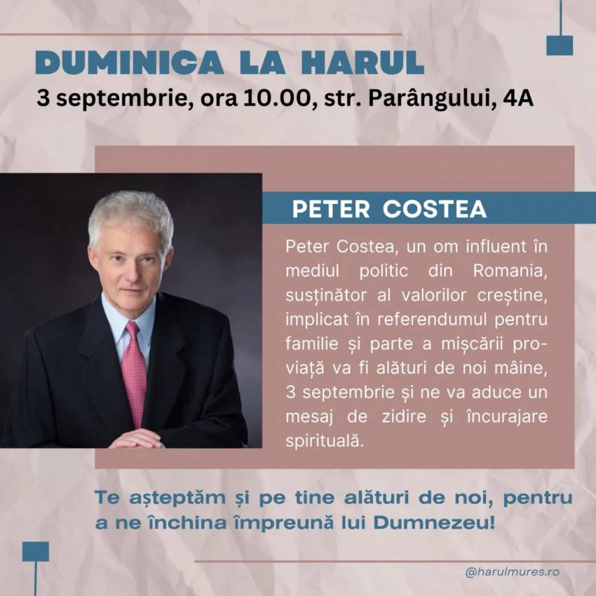 Peter Costea la Biserica Harul Târgu Mureș