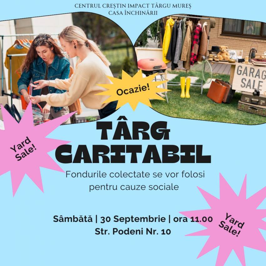 Târg caritabil la Centrul Creștin Impact Târgu Mureș