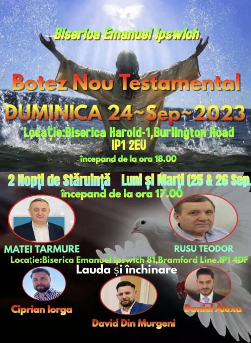 Botez la Biserica Emanuel Ipswich