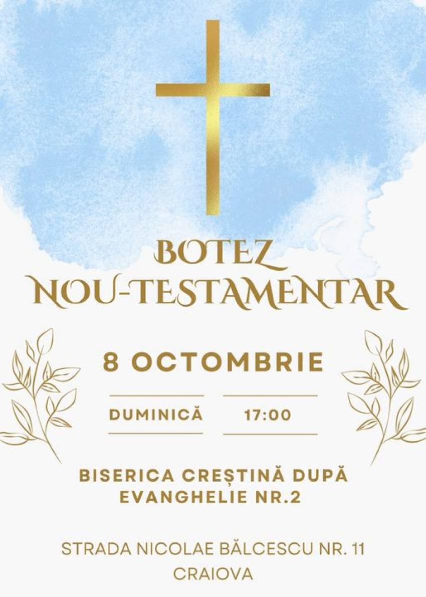 Botez la Biserica Creștină după Evanghelie Nr.2 Craiova