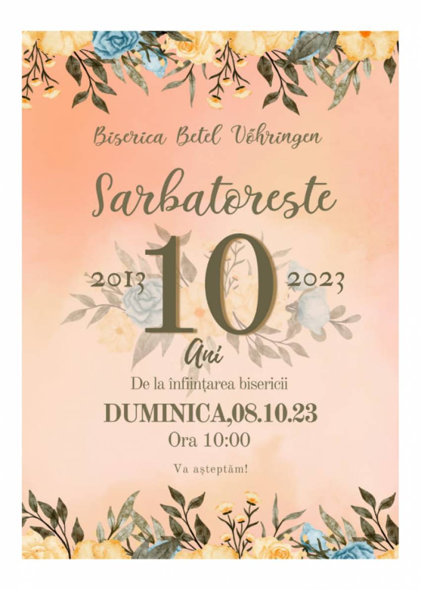Aniversare 10 ani la Biserica Betel Vöhringen
