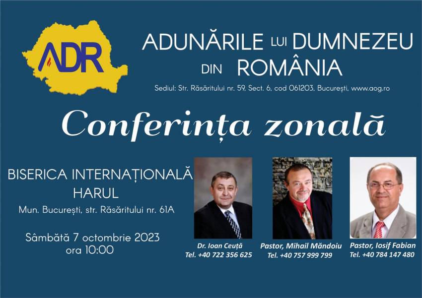 Conferință zonală la Biserica Internațională Harul București