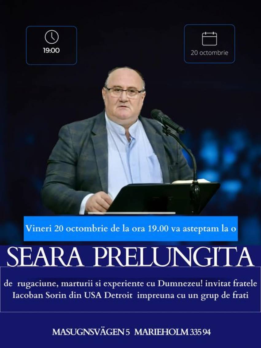 Sorin Iacoban la Biserica Filadelfia Marieholm