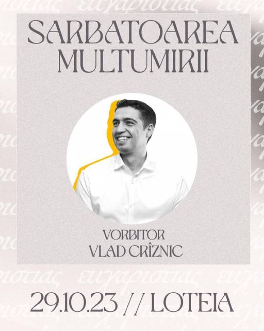 Sărbătoarea Mulțumirii la Biserica Sfânta Treime Bucureşti ◉ Invitat: Vlad Crîznic