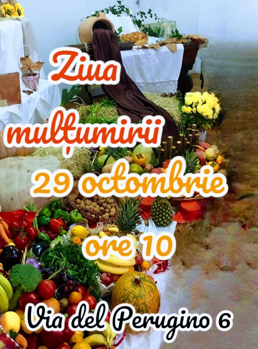 Ziua Mulțumirii la Biserica Cuvântul Credinței Bologna