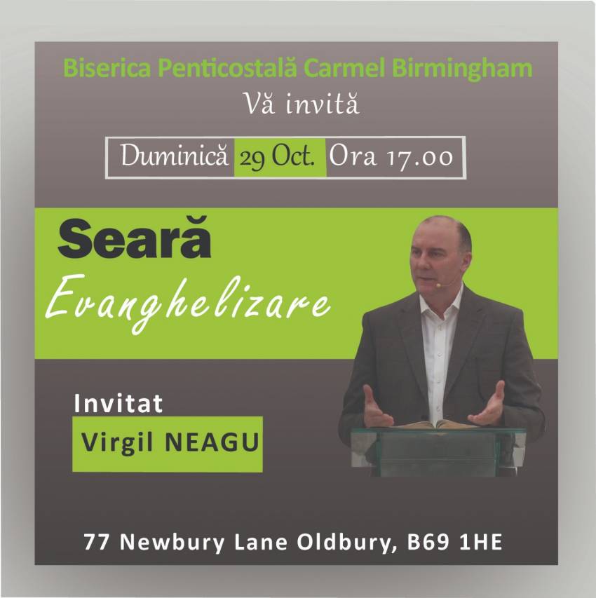 Evanghelizare cu Virgil Neagu la Biserica Carmel Birmingham
