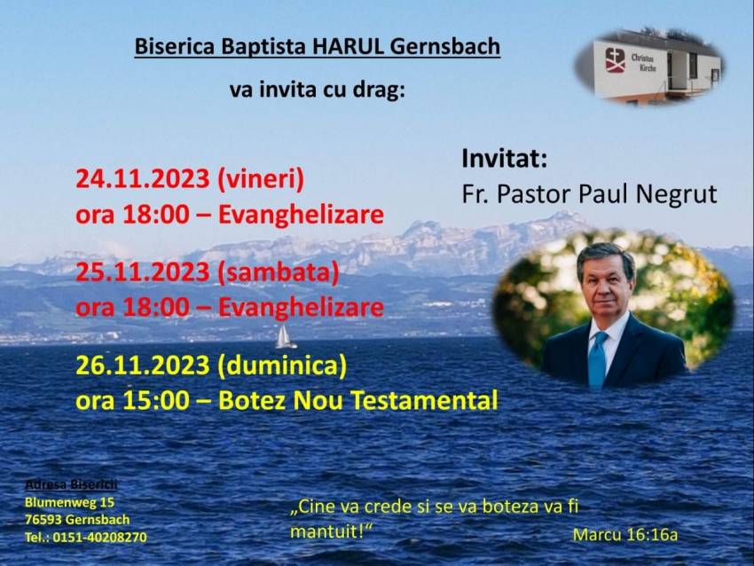 Paul Negruț la Biserica Harul Gernsbach