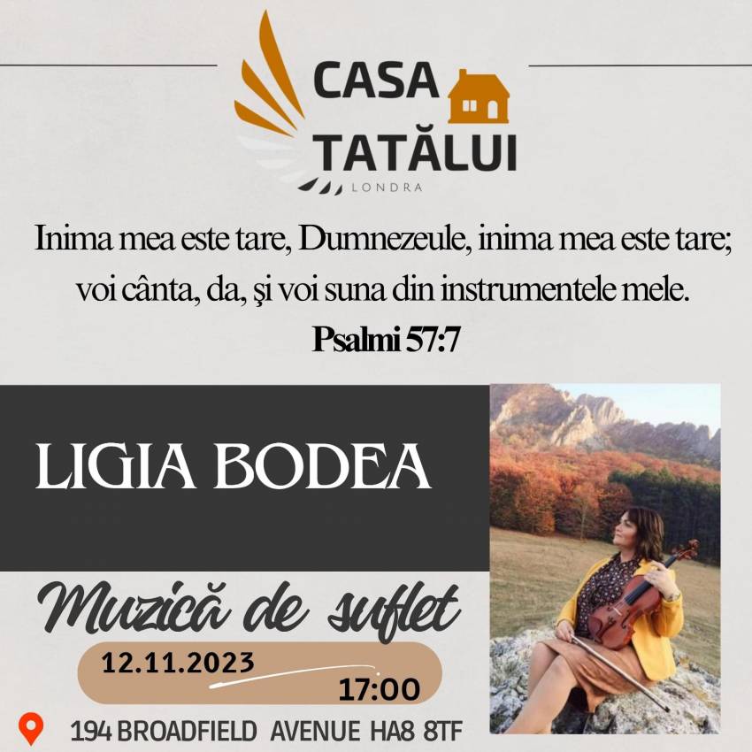 Ligia Bodea la Biserica Casa Tatălui Londra