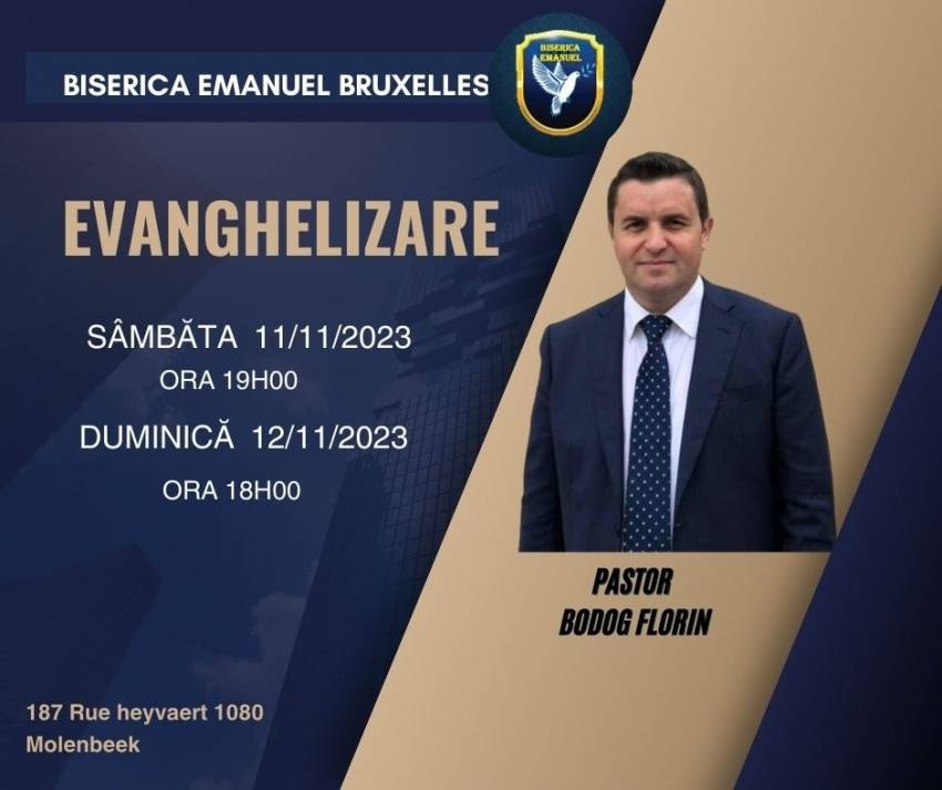 Evanghelizare cu Florin Bodog la Biserica Emanuel Bruxelles