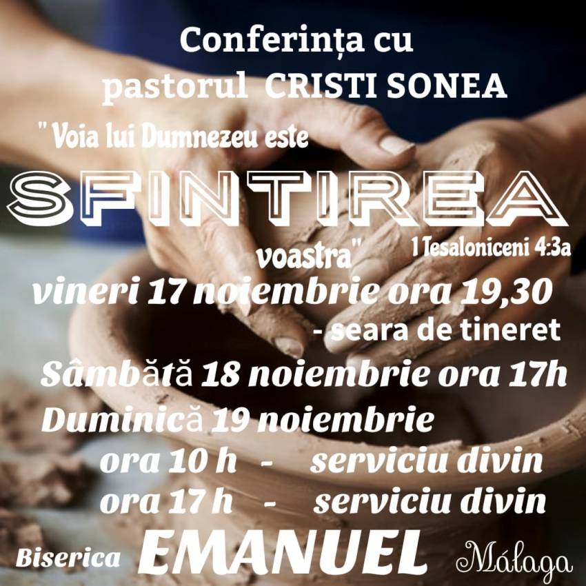 Conferință cu Cristian Sonea la Biserica Emanuel Malaga