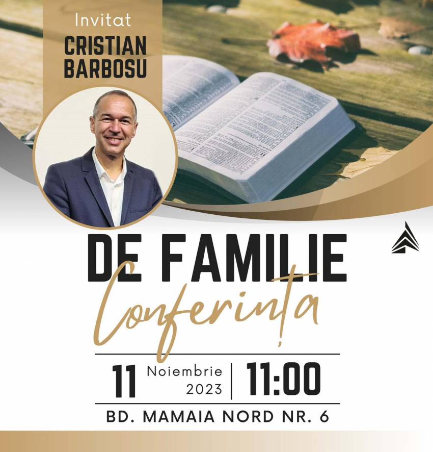 Conferință pentru familii cu Cristian Barbosu la Biserica Vertical Mamaia Nord