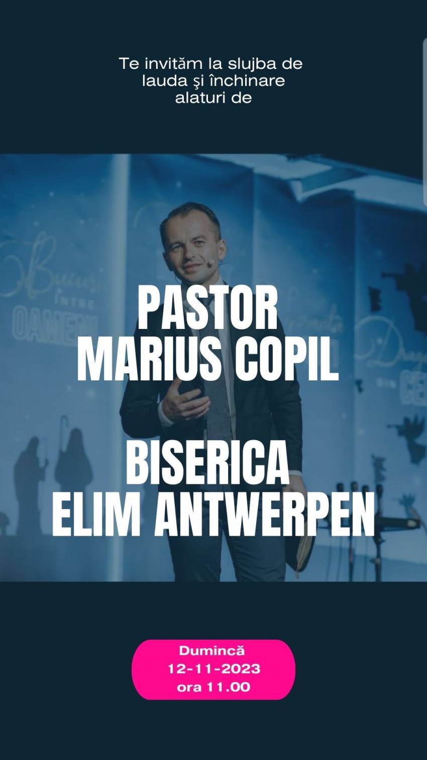 Marius Copil la Biserica Elim Antwerpen