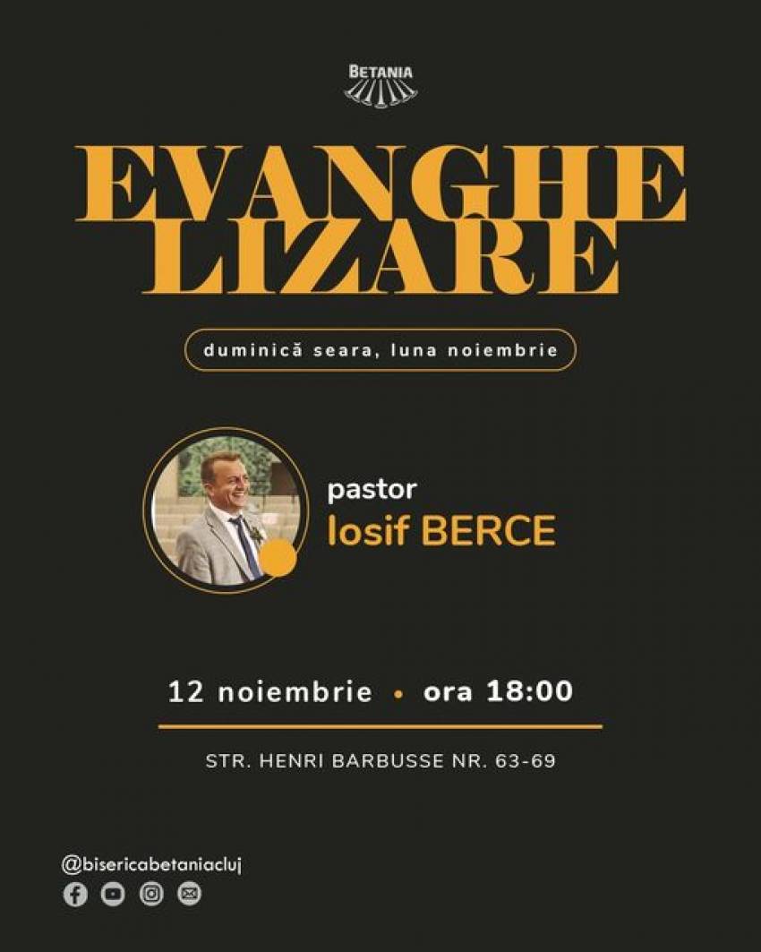 Iosif Berce la Biserica Betania Cluj-Napoca