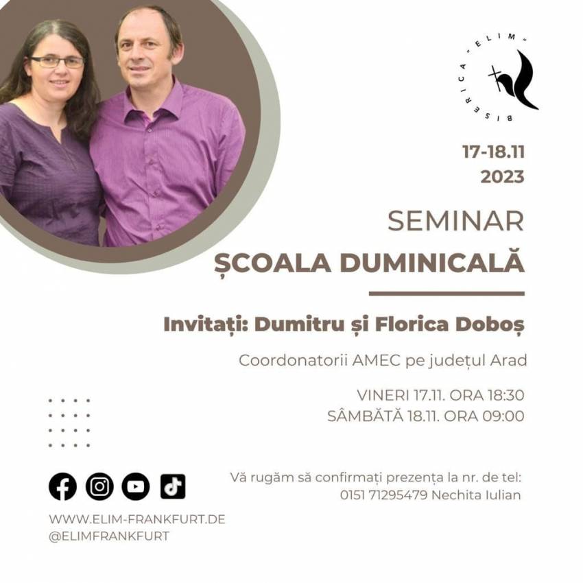 Seminar dedicat învățatorilor de școală duminicală la Biserica Elim Frankfurt