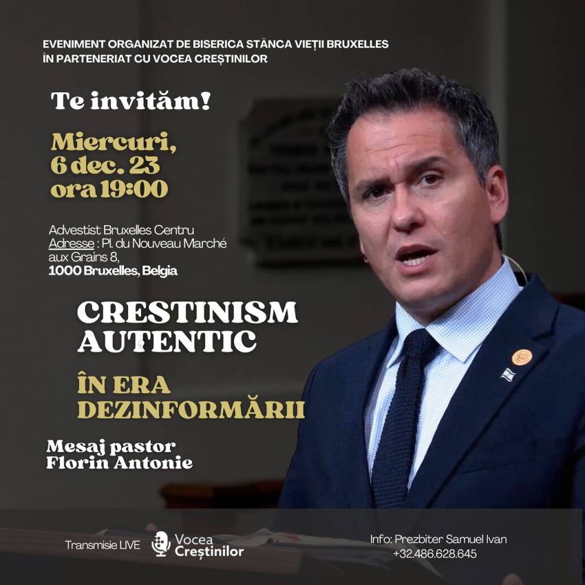 Florin Antonie la Biserica Stânca Vieții Bruxelles