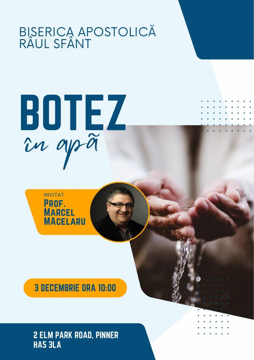 Botez la Biserica Apostolică Râul Sfânt Londra ◉ Invitat: Marcel Măcelaru