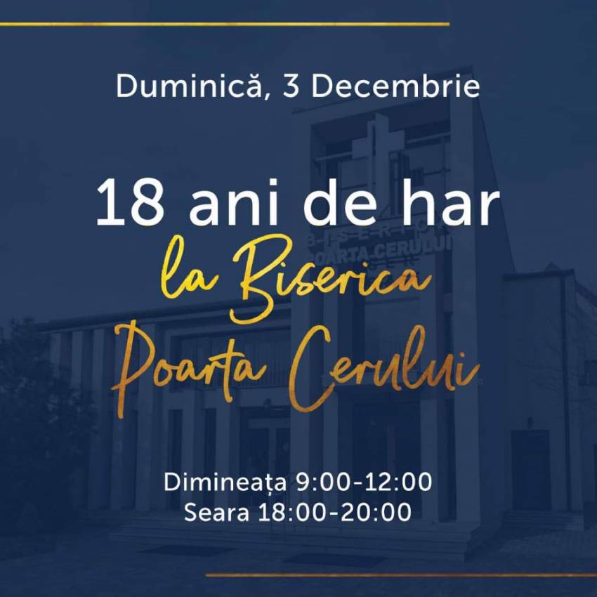 Aniversare 18 de ani la Biserica Poarta Cerului Timișoara