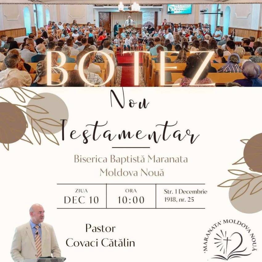 Botez la Biserica Maranata Moldova Nouă