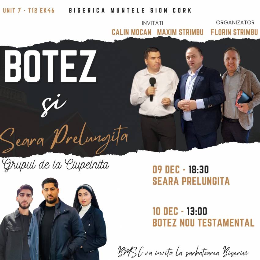 Botez la Biserica Muntele Sion Cork