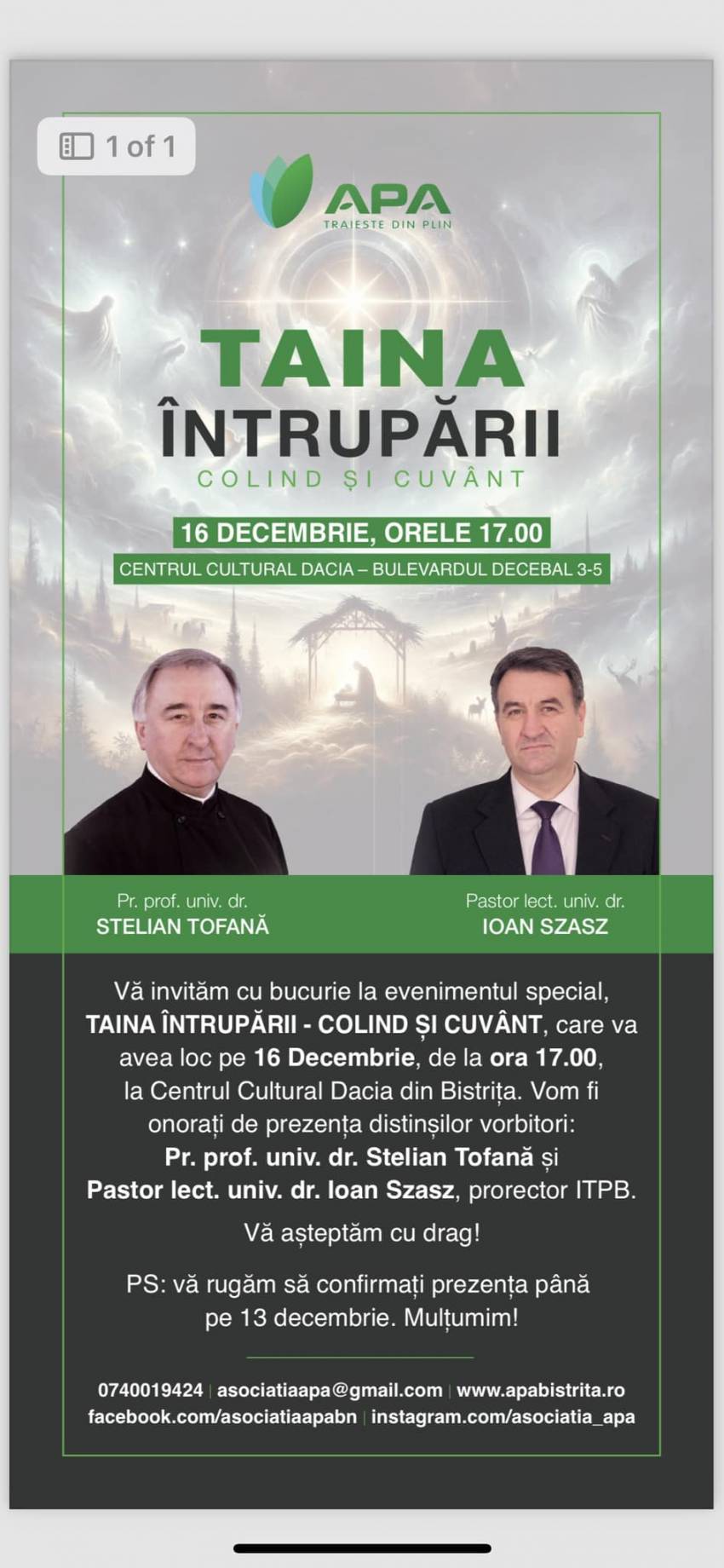 Stelian Tofană și Ioan Szasz la Centrul Cultural Dacia Bistrița