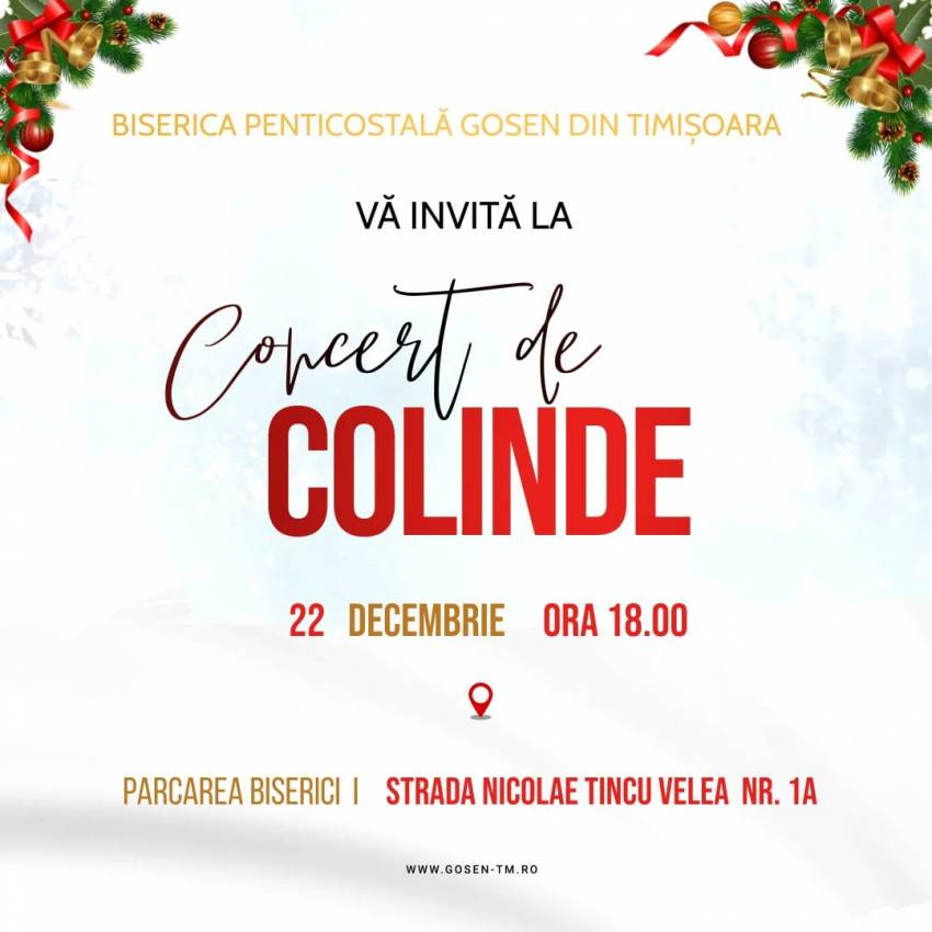 Concert de colinde la Biserica Gosen Timişoara 