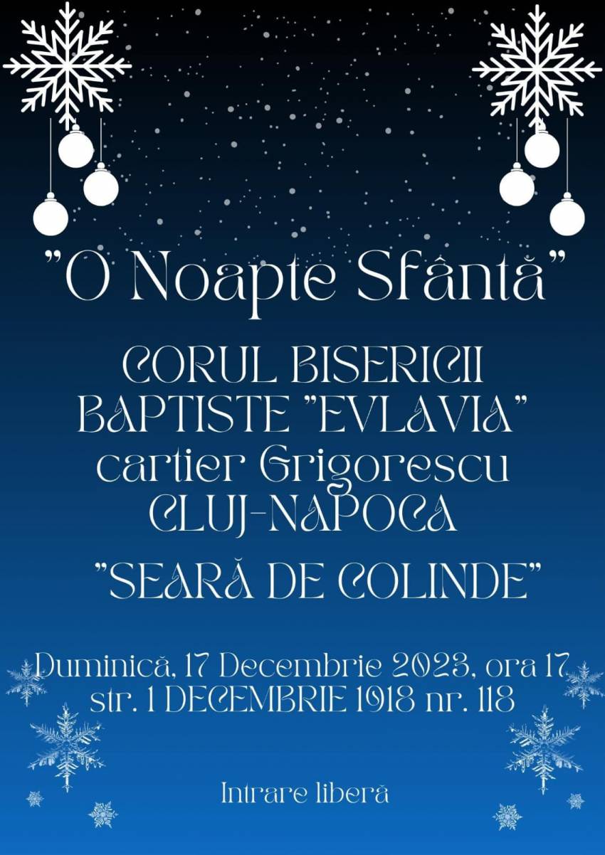 Seară de colinde la Biserica Evlavia Cluj-Napoca