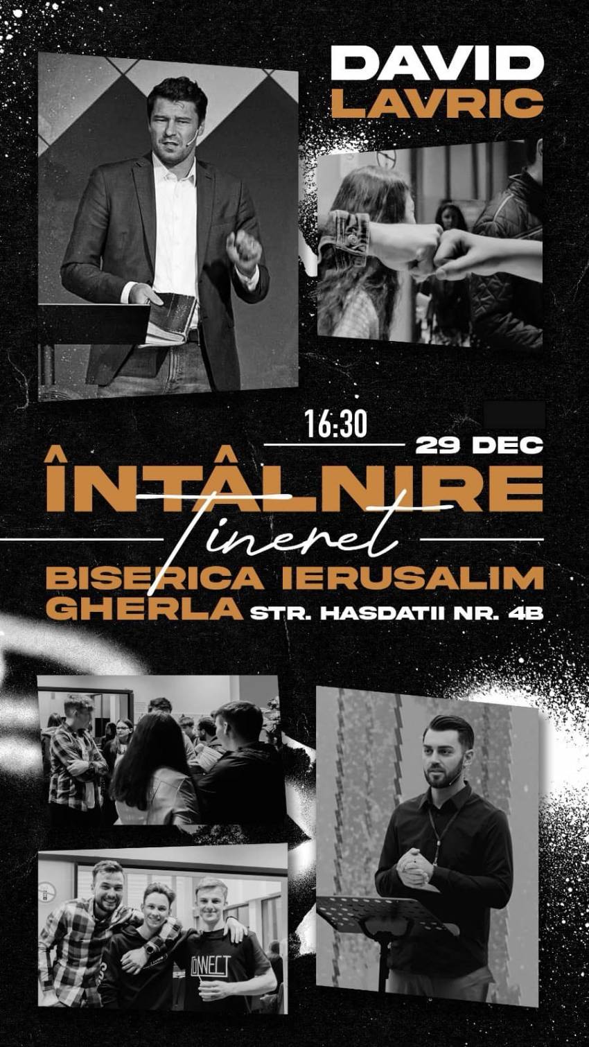Întâlnire de tineret cu David Lavric la Biserica Ierusalim Gherla