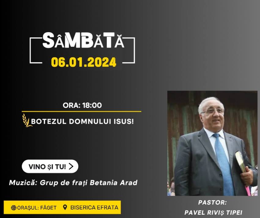 Pavel Riviș Tipei la Biserica Efrata Făget