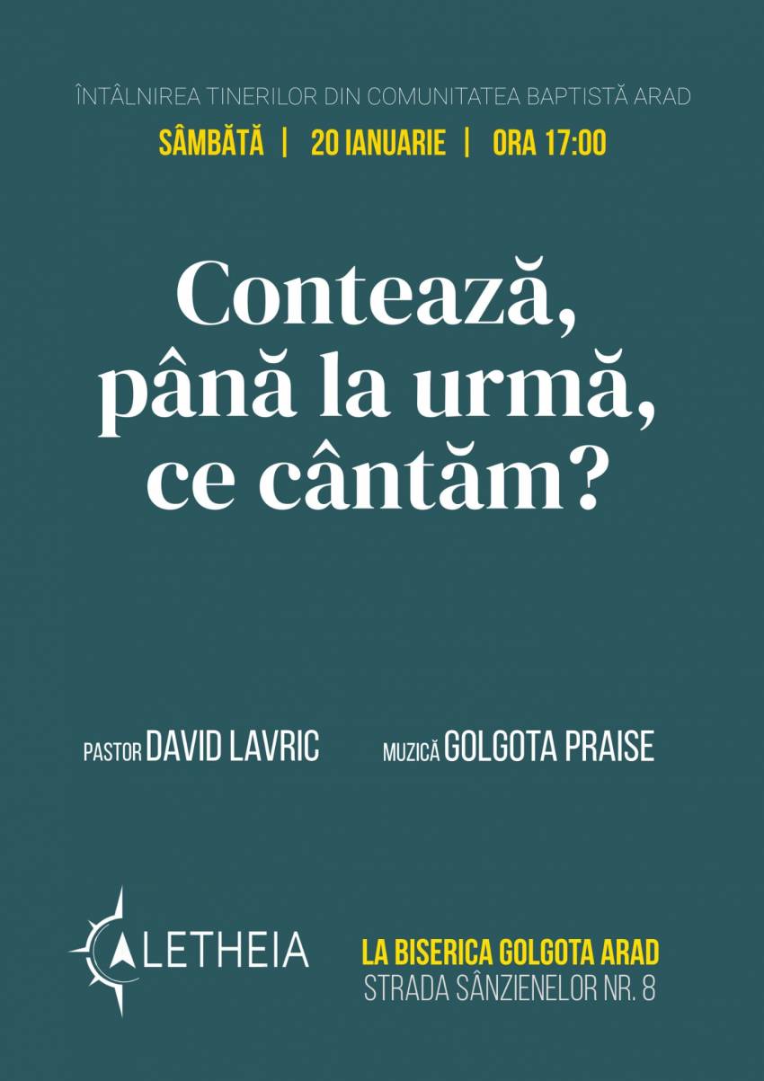 Conferință de tineret cu David Lavric la Biserica Golgota Arad