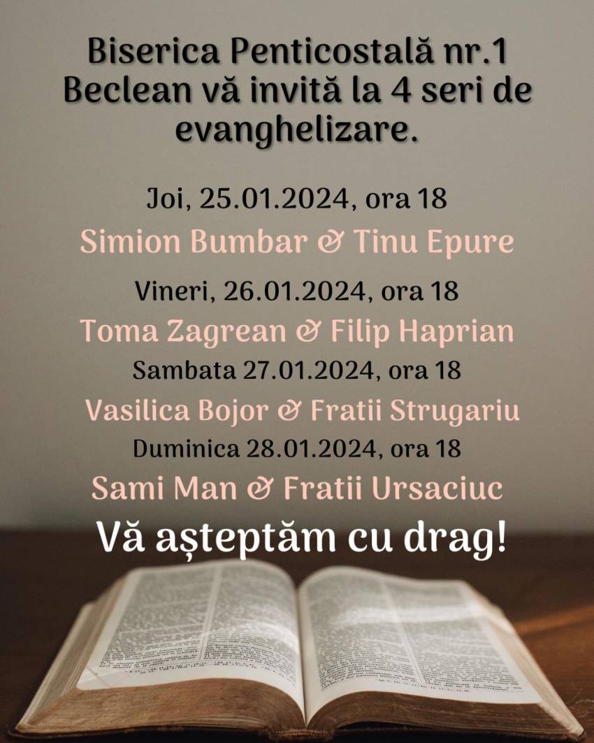 Seri de evanghelizare la Biserica Penticostală Nr.1 Beclean