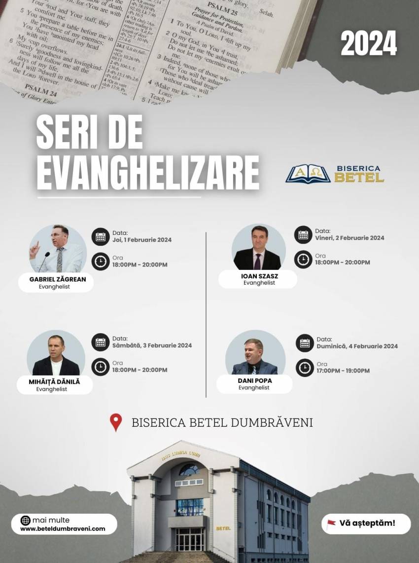 Seri de evanghelizare la Biserica Betel Dumbrăveni