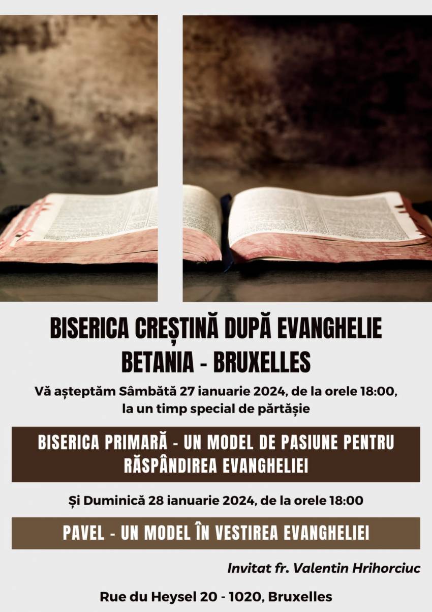 Valentin Hrihorciuc la Biserica Creștină după Evanghelie Betania Bruxelles