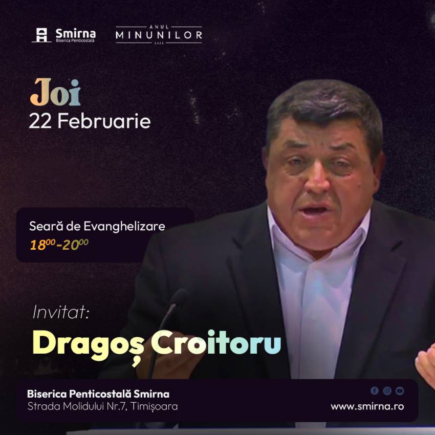 Dragoş Croitoru la Biserica Smirna Timișoara