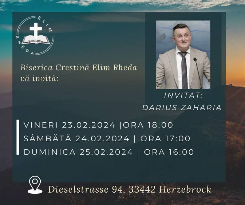 Darius Zaharia la Biserica Elim Rheda