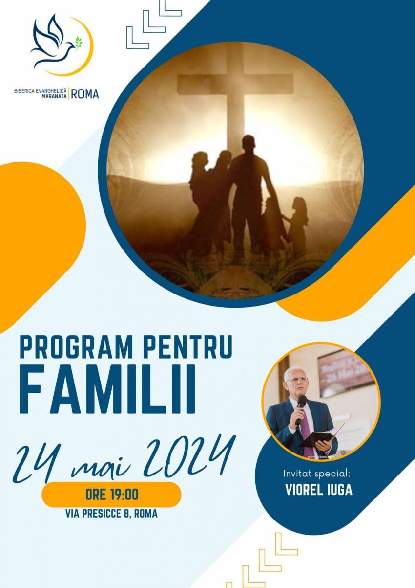 Conferință pentru familii cu Viorel Iuga la Biserica Maranata Roma 