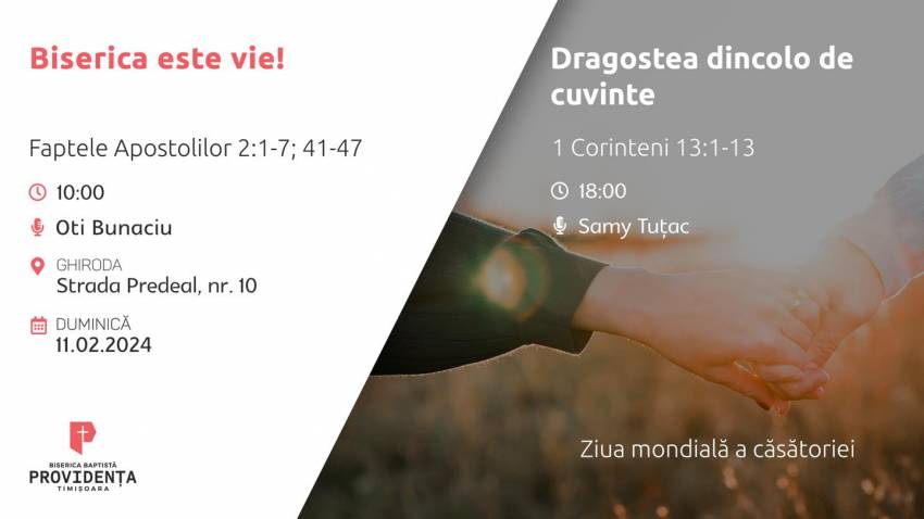 Otniel Bunaciu la Biserica Providența Timișoara