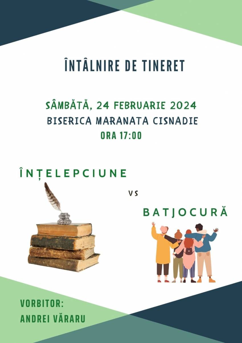 Întâlnire de tineret cu Andrei Văraru la Biserca Maranata Cisnădie