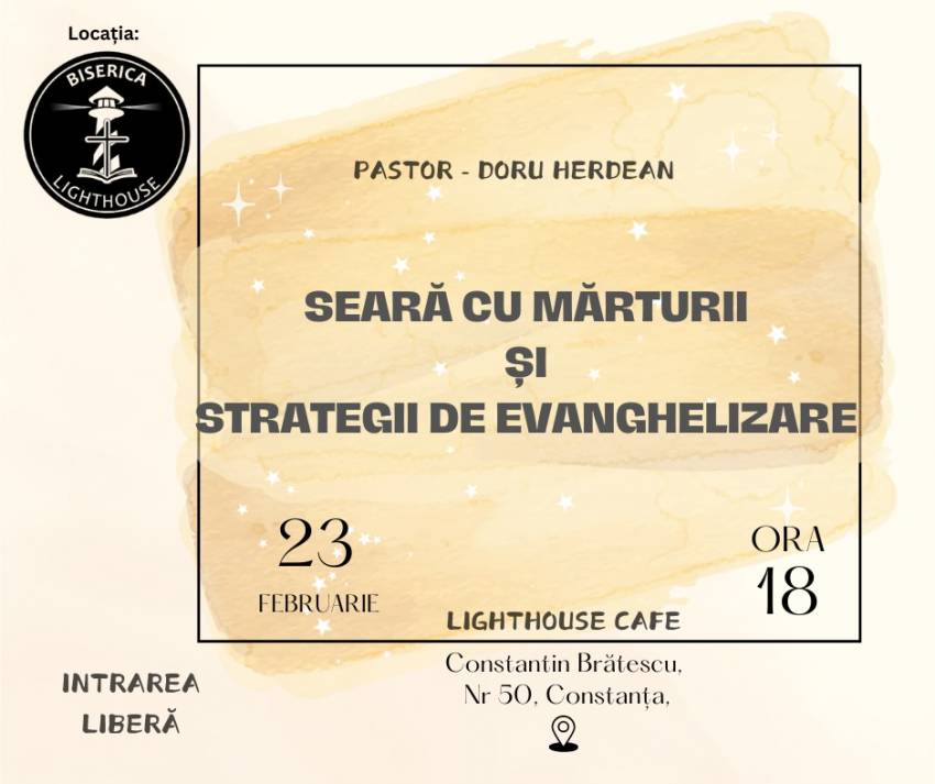 Seară de Mărturii la Lighthouse Cafe Constanța