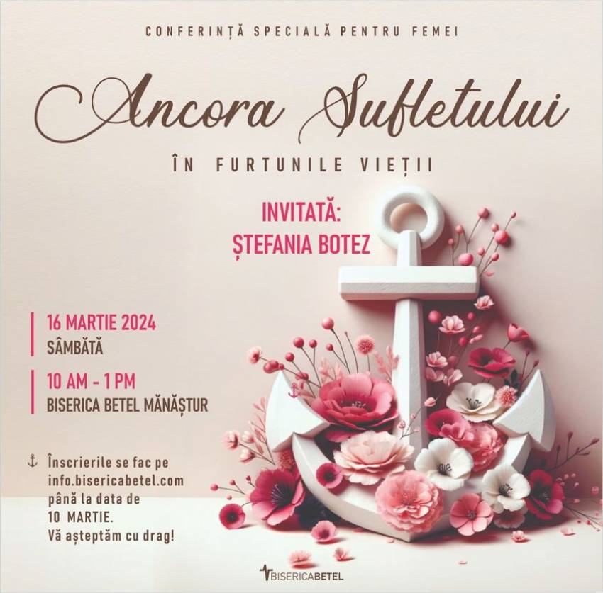 Conferință pentru femei cu Ștefania Botez la Biserica Betel Mănăştur Cluj-Napoca