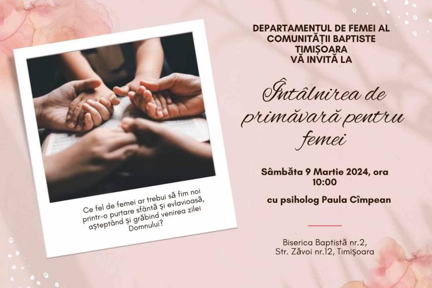Conferință pentru femei la Biserica Baptistă Nr.2 Timişoara