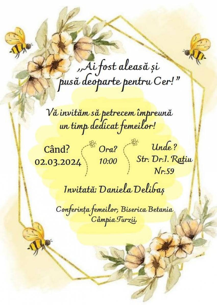 Conferința Femeilor cu Daniela Delibaș la Biserica Betania Câmpia Turzii
